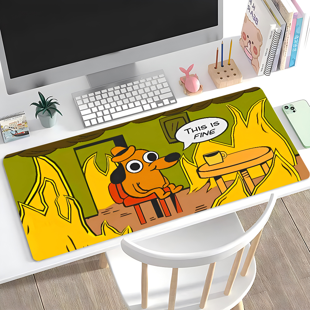 Laptop Accessories Toys - This Is Fine Dog Dachshund Mousepad