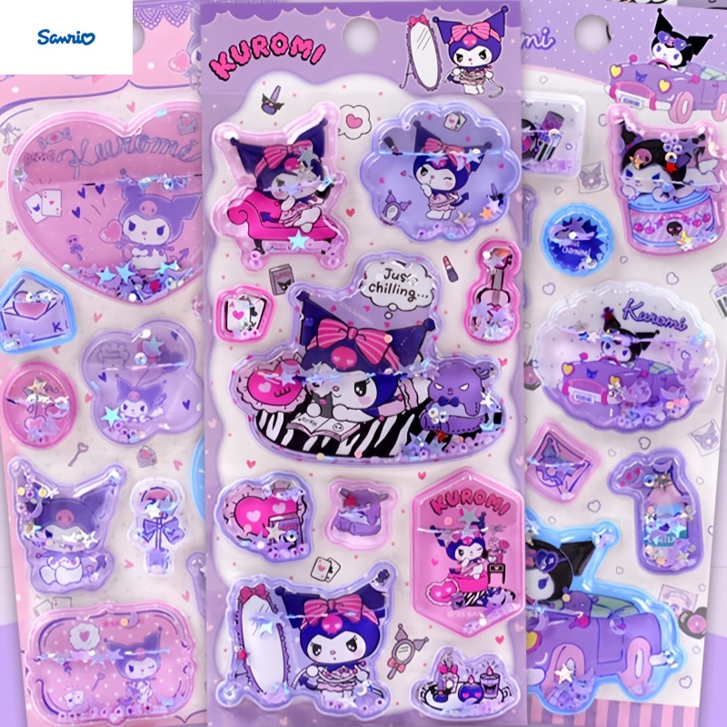 Laptop Accessories Diy - Sanrio Kuromi Sticker Crystal Quicksand Shake