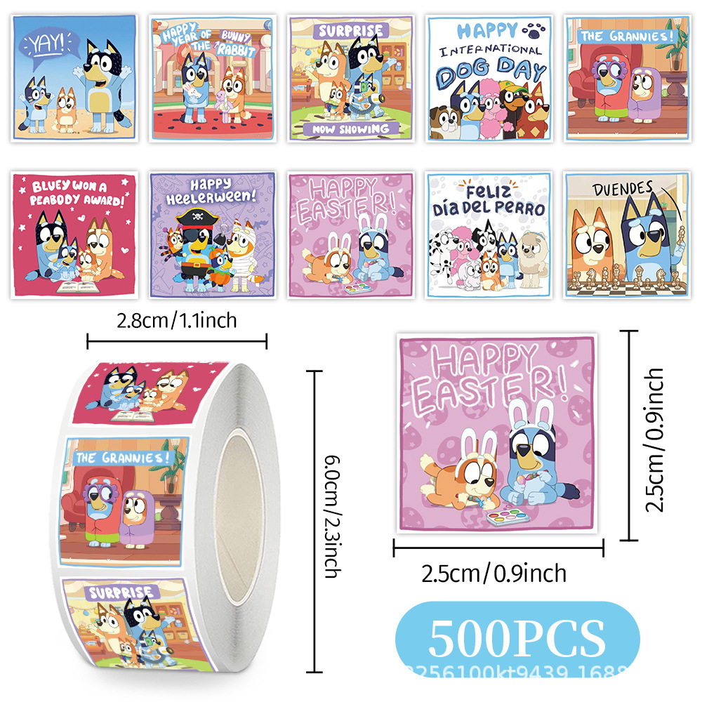 Laptop Accessories Diy - Wholesale 500Pcs/Roll Bluey Stickers DIY Journal