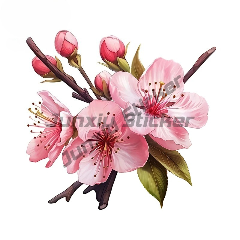 Pink Sakura Artstic Car Sticke - Laptop Accessories Pink 리뷰 및 가격