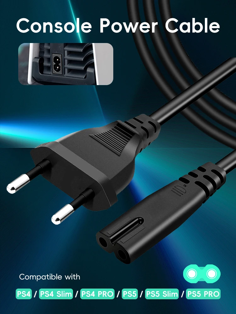 1m 1.5m 3m EU Plug 2-Prong AC  - Xbox Laptop Accessories 리뷰 및 가격