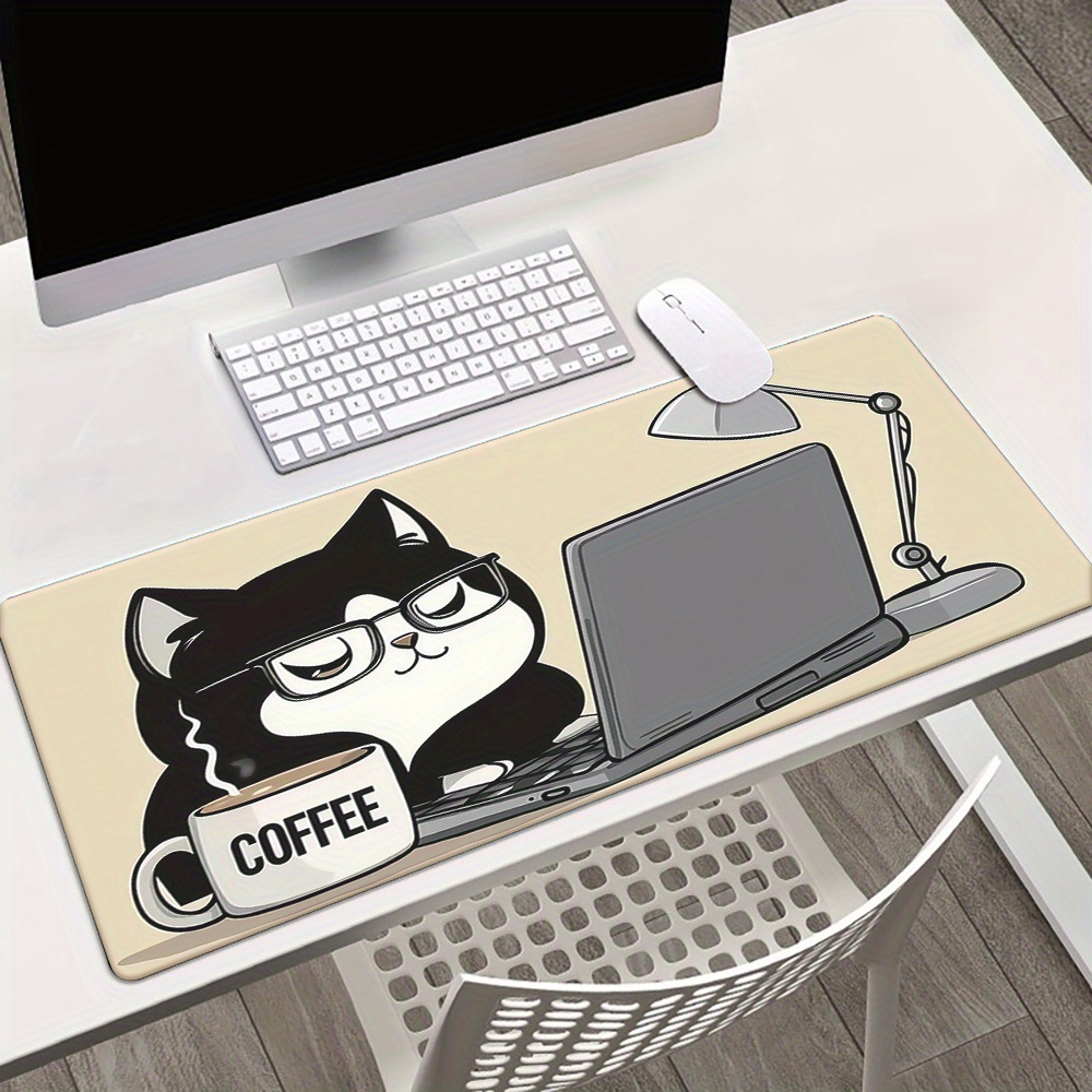 Cute Coffee Cat Working On Lap - Laptop Accessories Officeworks 리뷰 및 가격