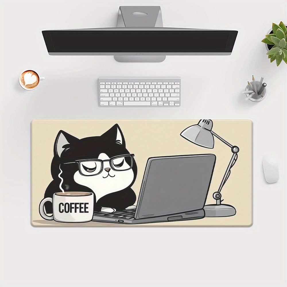 Cute Coffee Cat Working On Lap - Laptop Accessories Officeworks 리뷰 및 가격