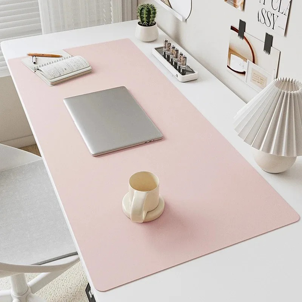 Pink Solid Color Leather Desk  - Laptop Accessories Pink 리뷰 및 가격